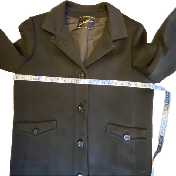 SAKS FIFTH AVENUE Vintage Ben Zuckerman black wool long evening coat, size M - Picture 10 of 11